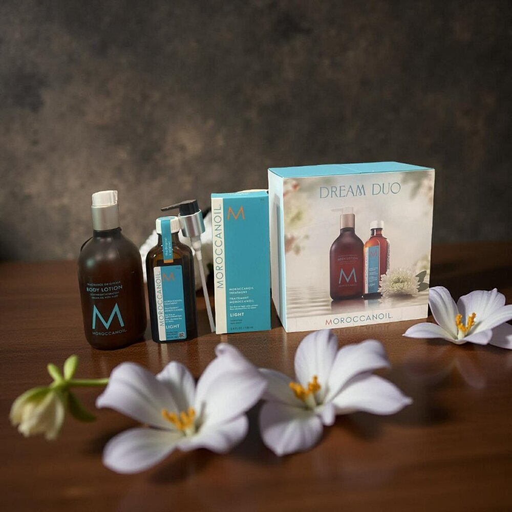 Moroccanoil Dream Duo Oil Light Treatment 100ml 3.4 oz & Body Lotion Fragrance